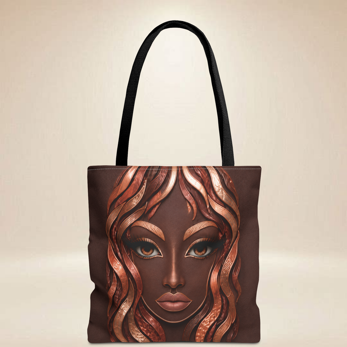 Copper Face Tote Bag | Double-Sided Portrait Tote