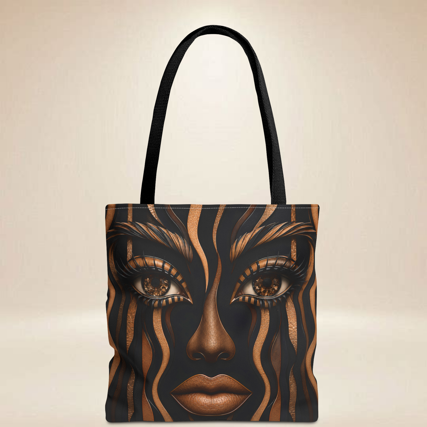 Bronze Face Tote Bag | Double-Sided Corset Tote