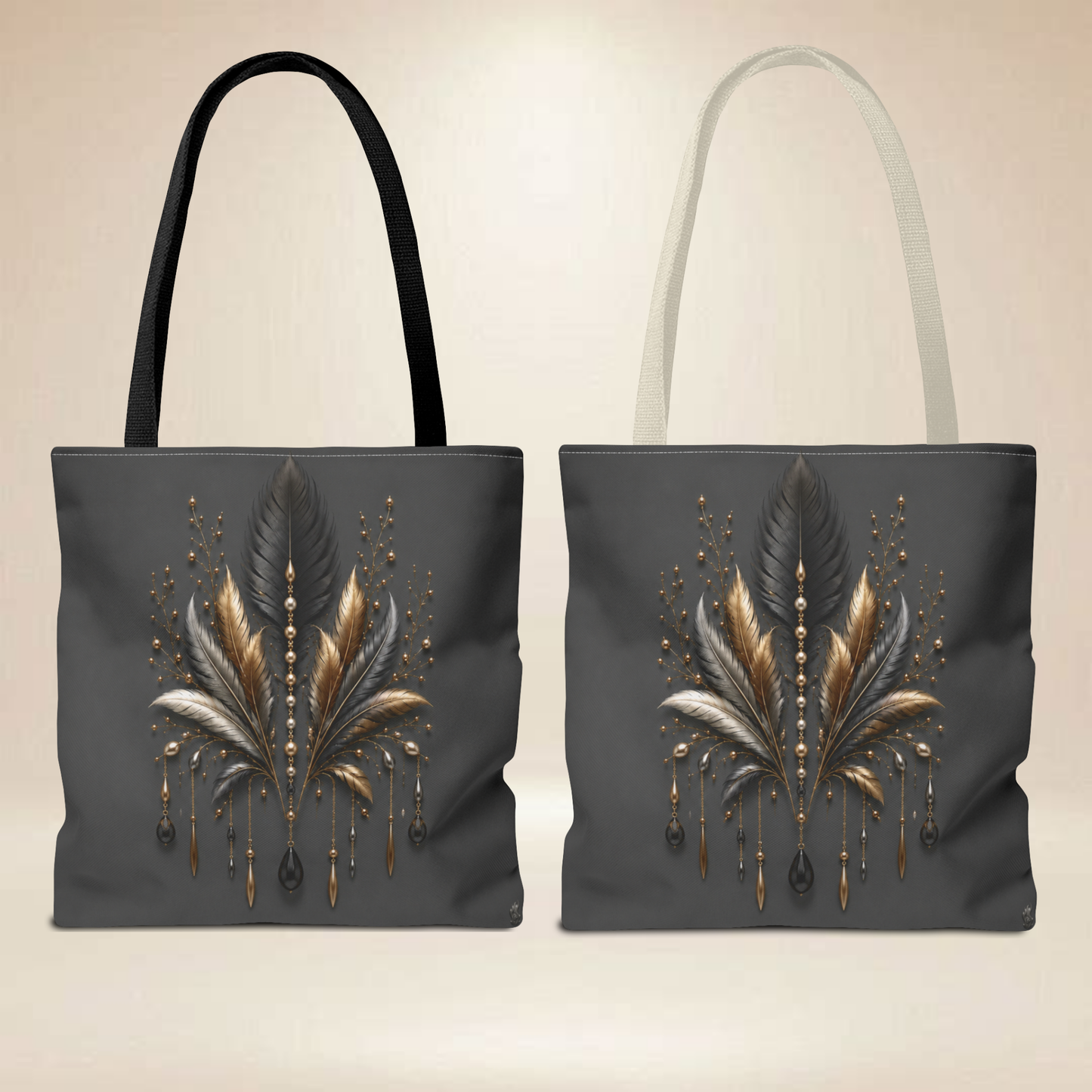 Feather Face Tote Bag | Double-Sided Art Tote