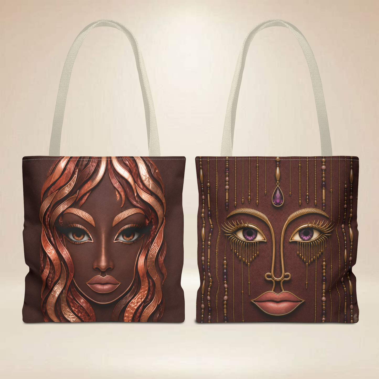 Copper Face Tote Bag | Double-Sided Portrait Tote
