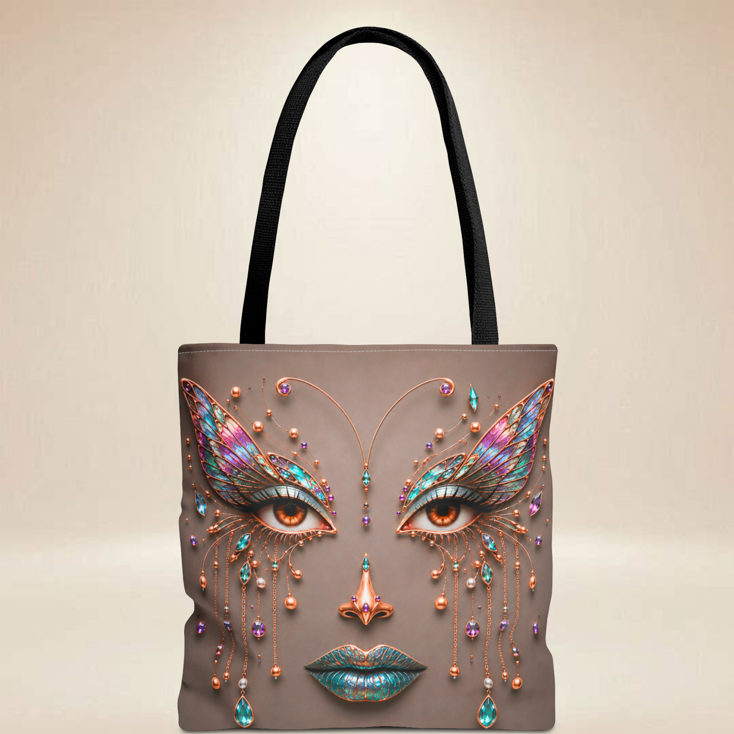 Butterfly Face Tote Bag | Double-Sided Art Tote