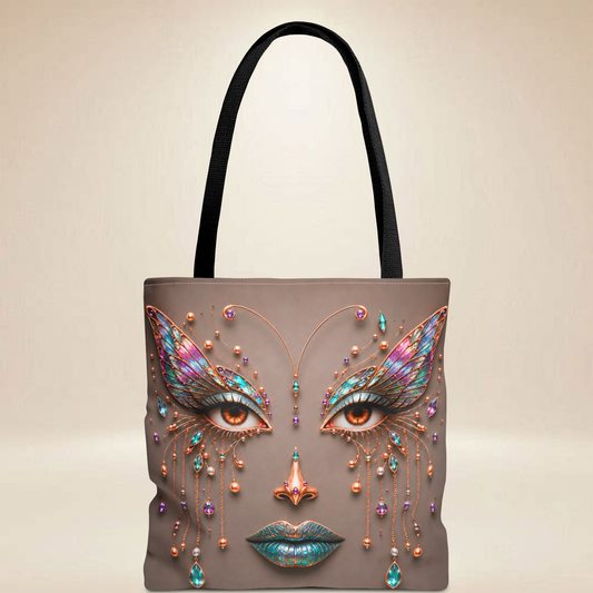 Butterfly Face Tote Bag | Double-Sided Art Tote