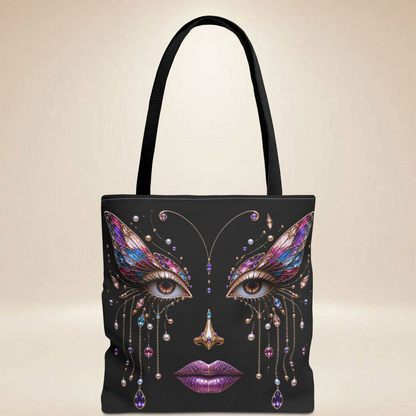 Butterfly Face Tote Bag | Double-Sided Art Tote