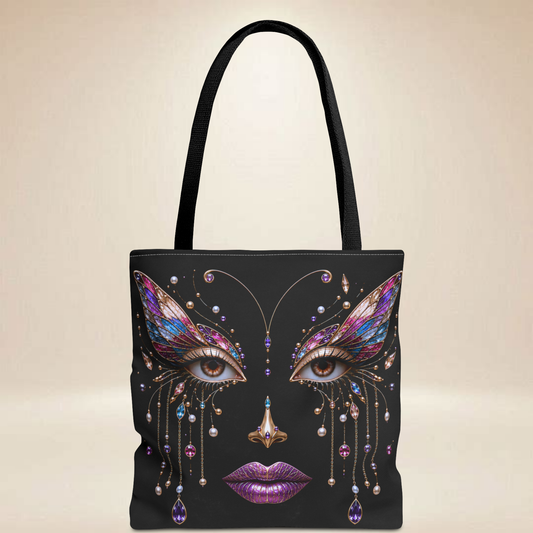 Butterfly Face Tote Bag | Double-Sided Art Tote