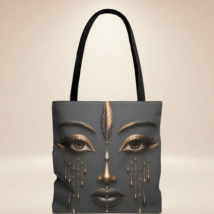 Feather Face Tote Bag | Double-Sided Art Tote