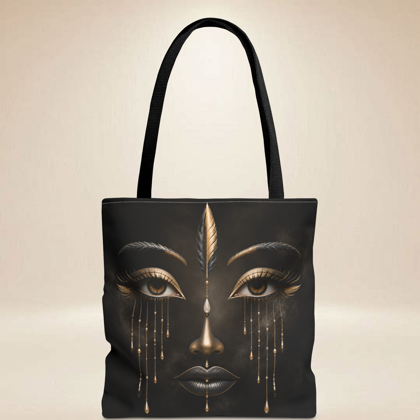Feather Face Tote Bag | Double-Sided Art Tote