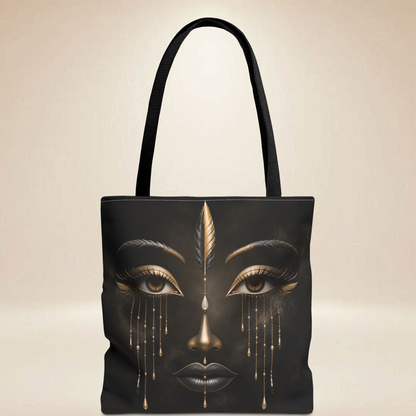 Feather Face Tote Bag | Double-Sided Art Tote