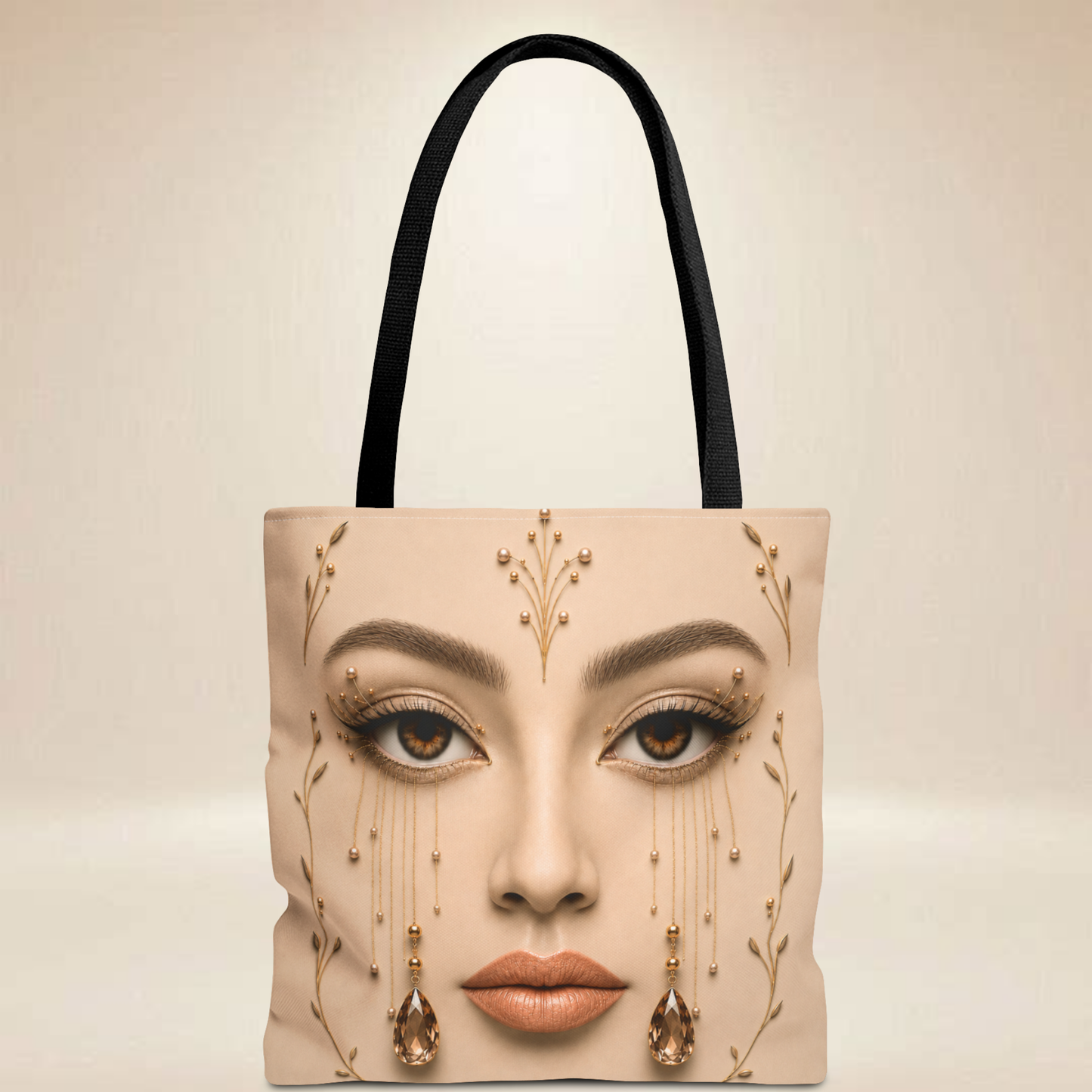 Gold Face Tote Bag | Double-Sided Portrait Tote