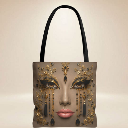 Gold Face Tote Bag | Double-Sided Art Tote