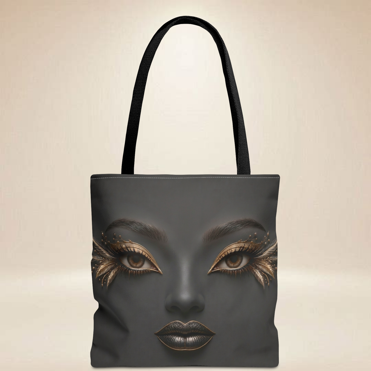 Charcoal Face Tote Bag | Double-Sided Art Tote