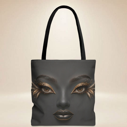 Charcoal Face Tote Bag | Double-Sided Art Tote
