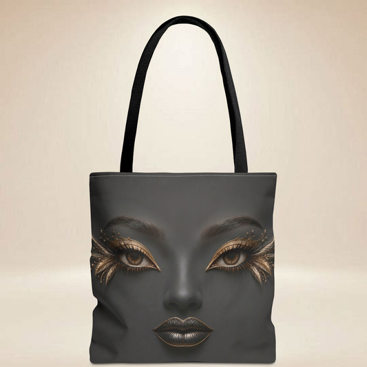 Charcoal Face Tote Bag | Double-Sided Art Tote