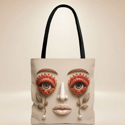 Protea Face Tote Bag | Double-Sided Floral Art Tote