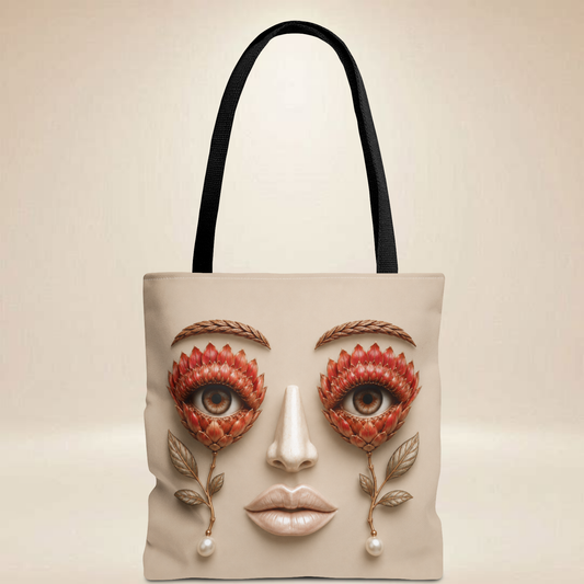 Protea Face Tote Bag | Double-Sided Floral Art Tote