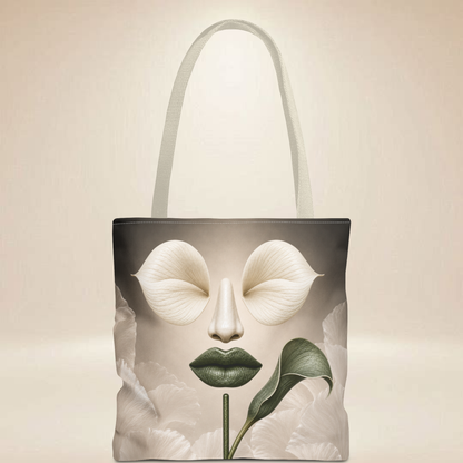 Calla Lily Face Tote Bag — Botanical Art All-Over Print