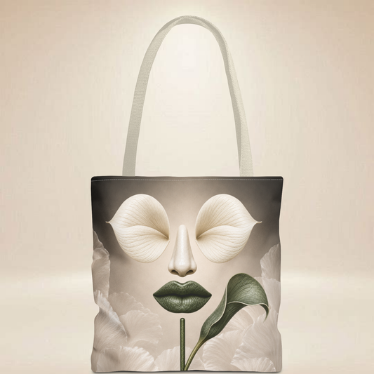 Calla Lily Face Tote Bag — Botanical Art All-Over Print