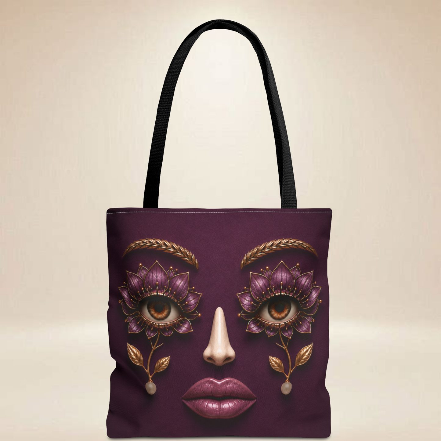 Mystic Lotus Face Tote Bag — Double - Sided Art Tote
