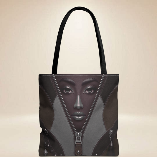 Zippered Portrait Tote Bag | Double-Sided Art Tote