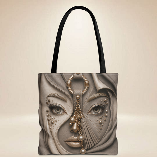 Neutral Portrait Tote Bag | Double-Sided Art Tote