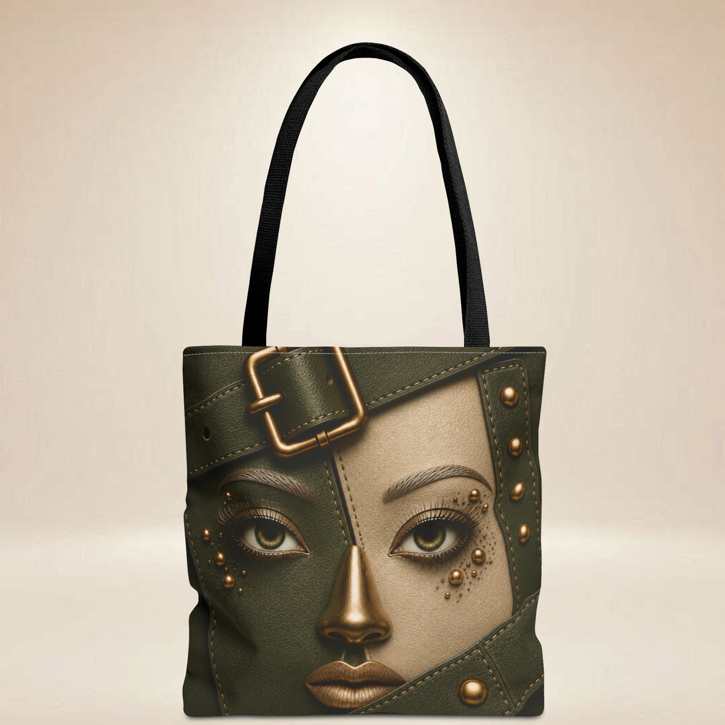 Patchwork Face Tote Bag | Double-Sided Fashion Illustration Tote