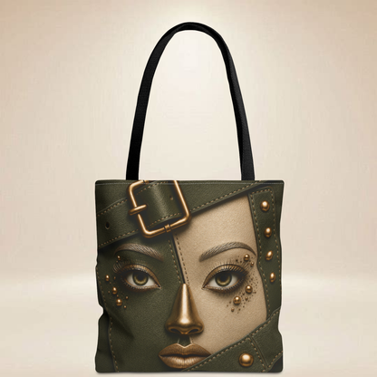 Patchwork Face Tote Bag | Double-Sided Fashion Illustration Tote