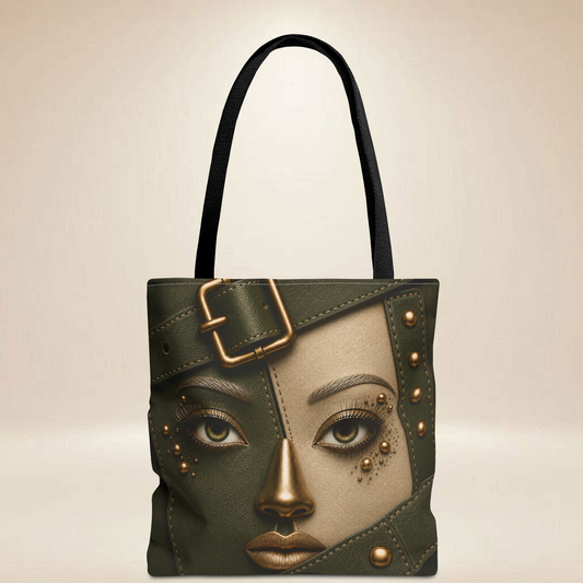 Patchwork Face Tote Bag | Double-Sided Fashion Illustration Tote