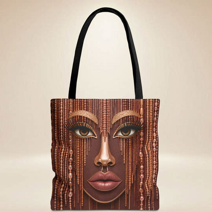 Bead Face Tote Bag | Double-Sided Glam Art Tote
