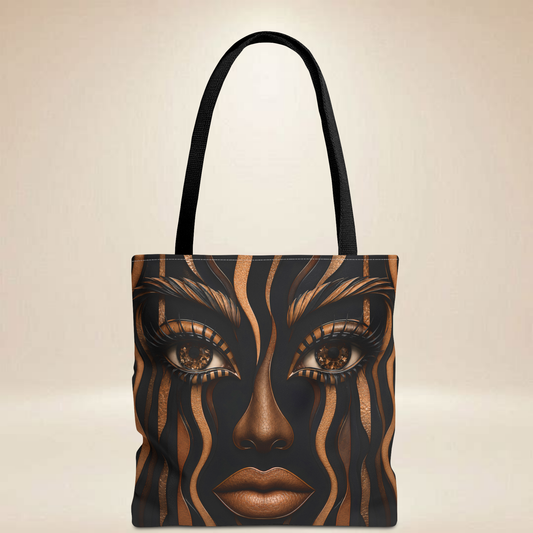 Bronze Face Tote Bag | Double-Sided Corset Tote