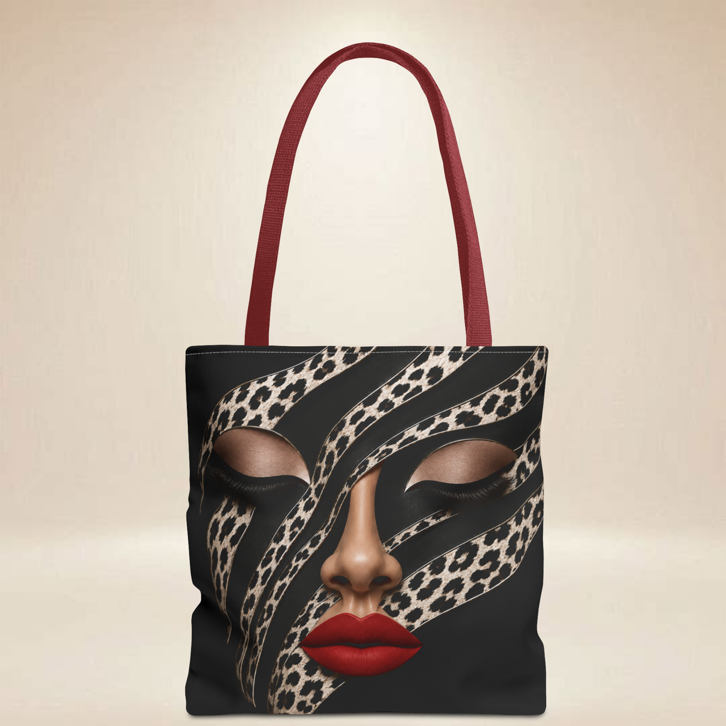 Leopard Face Tote Bag | Double-Sided Corset Design