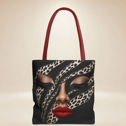 Leopard Face Tote Bag | Double-Sided Corset Design
