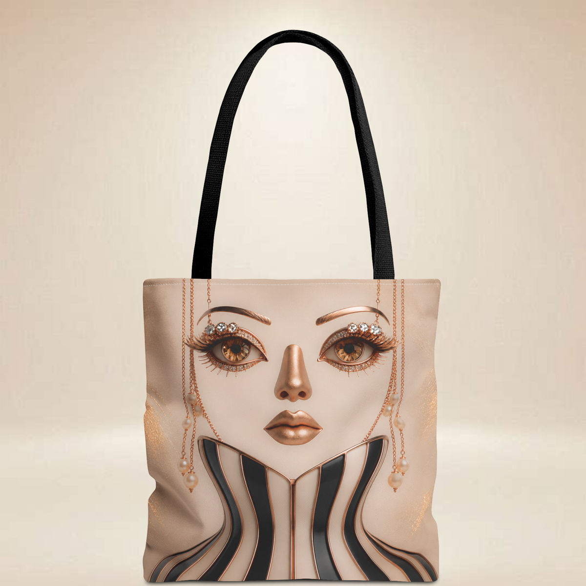 Corset Face Tote Bag | Double-Sided Portrait Tote
