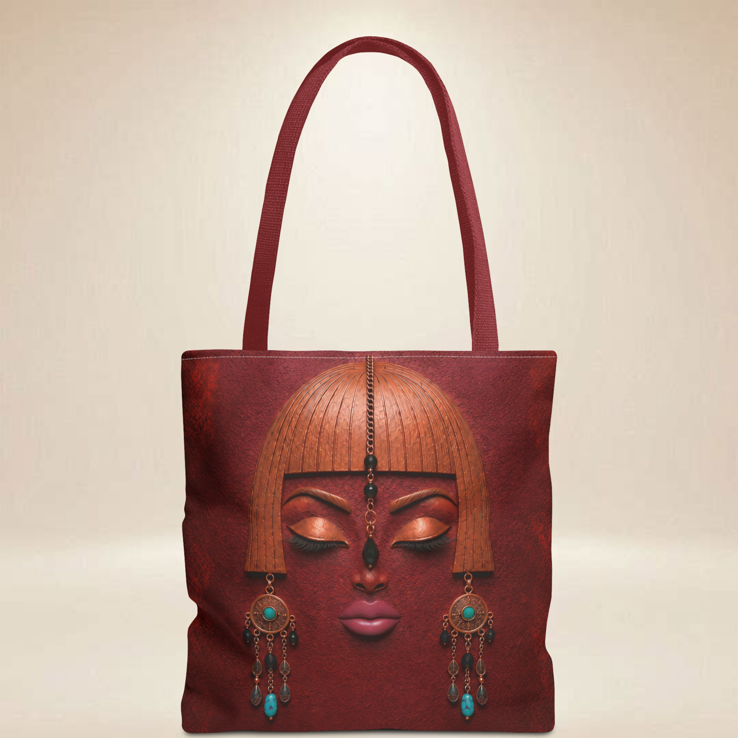 Red Face Tote Bag | Double-Sided Portrait Tote