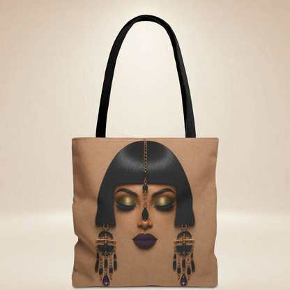 Black Bob Face Tote Bag | Double-Sided Portrait Tote