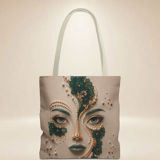 Emerald Pearl Tote Bag | Double-Sided Fashion Art Tote