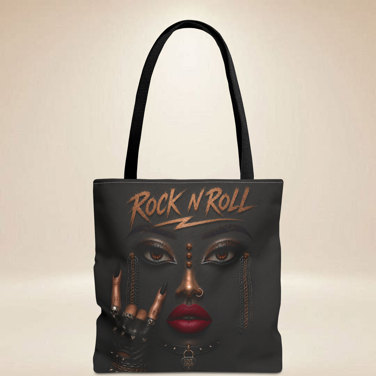 Rock N Roll Tote Bag | Double-Sided Guitar Design