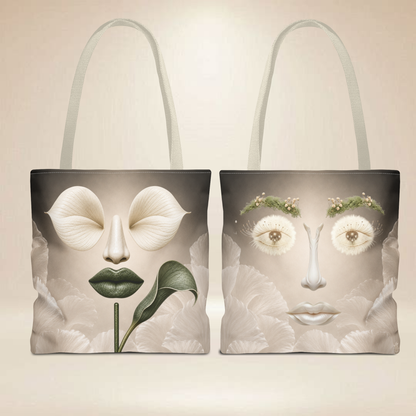 Calla Lily Face Tote Bag — Botanical Art All-Over Print