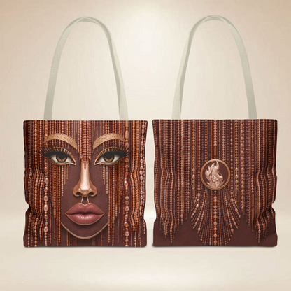 Bead Face Tote Bag | Double-Sided Glam Art Tote