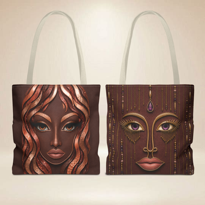 Copper Face Tote Bag | Double-Sided Portrait Tote