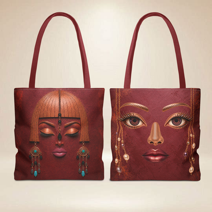 Red Face Tote Bag | Double-Sided Portrait Tote