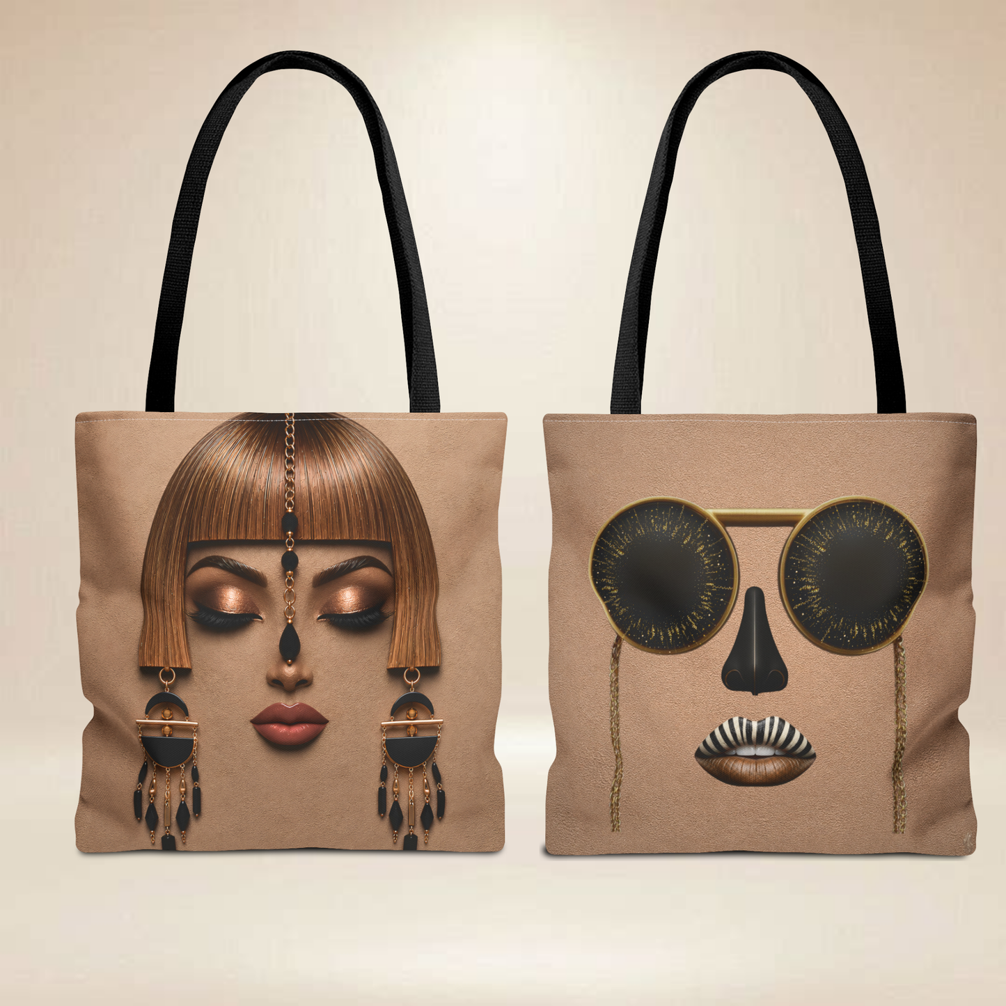 Copper Face Tote Bag | Double-Sided Portrait Tote