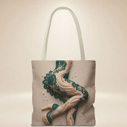 Emerald Pearl Tote Bag | Double-Sided Fashion Art Tote