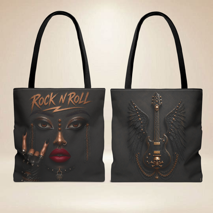 Rock N Roll Tote Bag | Double-Sided Guitar Design