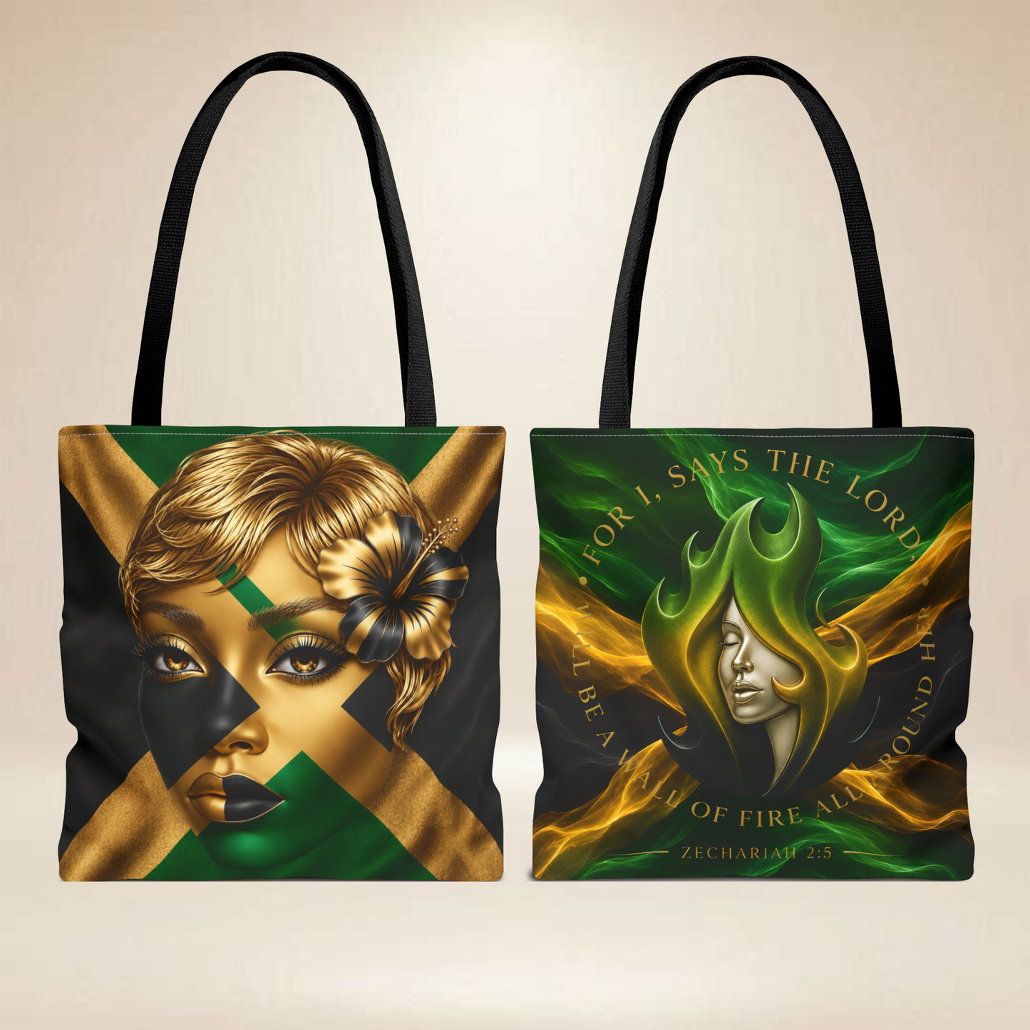 Jamaican Woman Tote Bag | Double-Sided Jamaica Art Tote