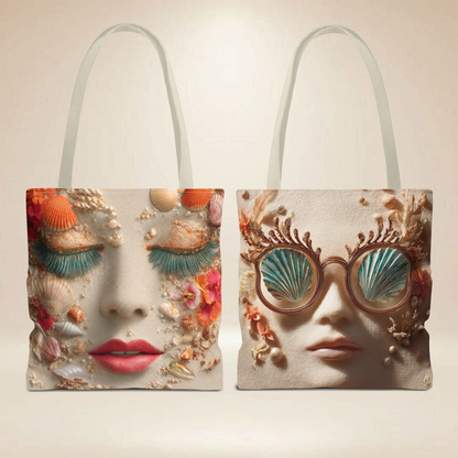 Seashell Tote Bag — Double-Sided Coastal Art Tote