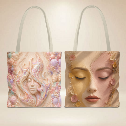 Pastel Portrait Tote Bag | Double-Sided Art Tote