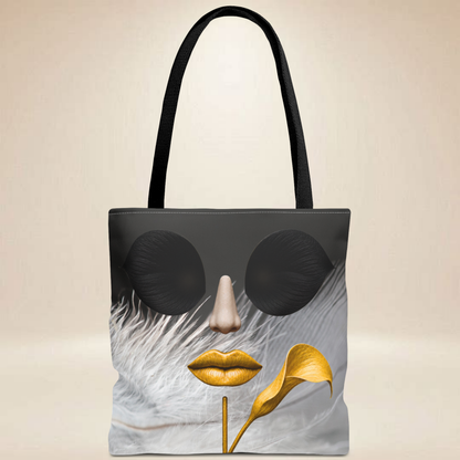 Rose & Calla Lily Face Tote Bag | Double-Sided Floral Art Tote