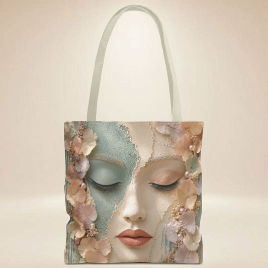Floral Face Tote Bag | Double-Sided Art Tote