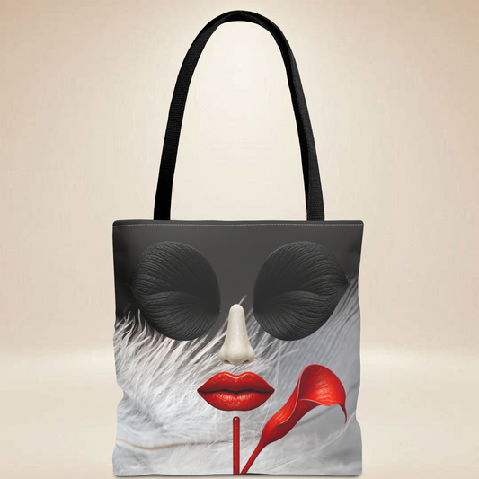 Calla Lily & Dandelion Face Tote Bag | Double-Sided Art Tote